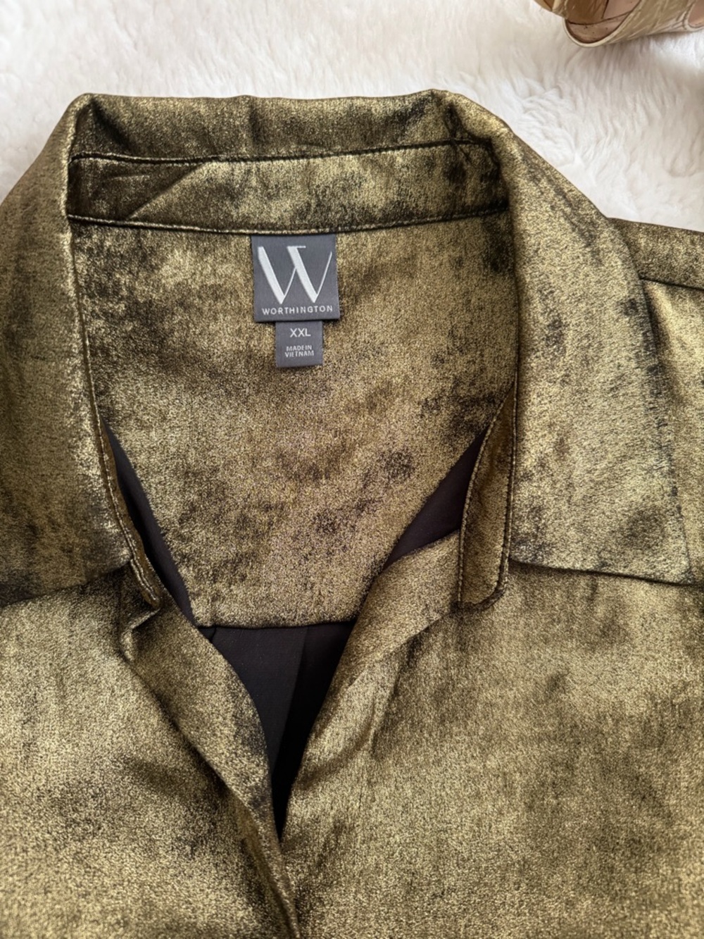 Worthington Button Down Satin Shirt size XXL - Picture 13 of 15